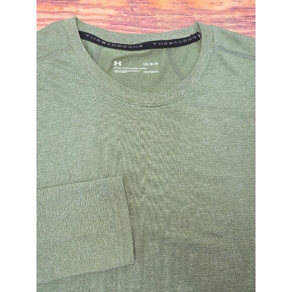 Under Armour Mens HeatGear Long Sleeve T-Shirt Large Olive Green - Picture 4 of 8